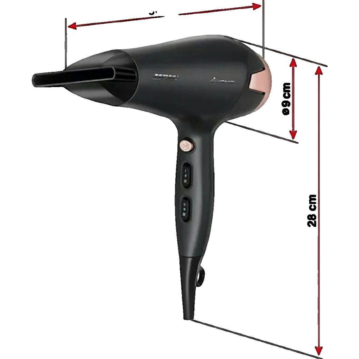 MPM Sèche-cheveux MPM MSW-24 2500 W noir et rose