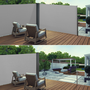 Voir la diapositive 3 : ID MARKET Paravent extérieur rétractable double 160 x 800 CM gris clair store latéral