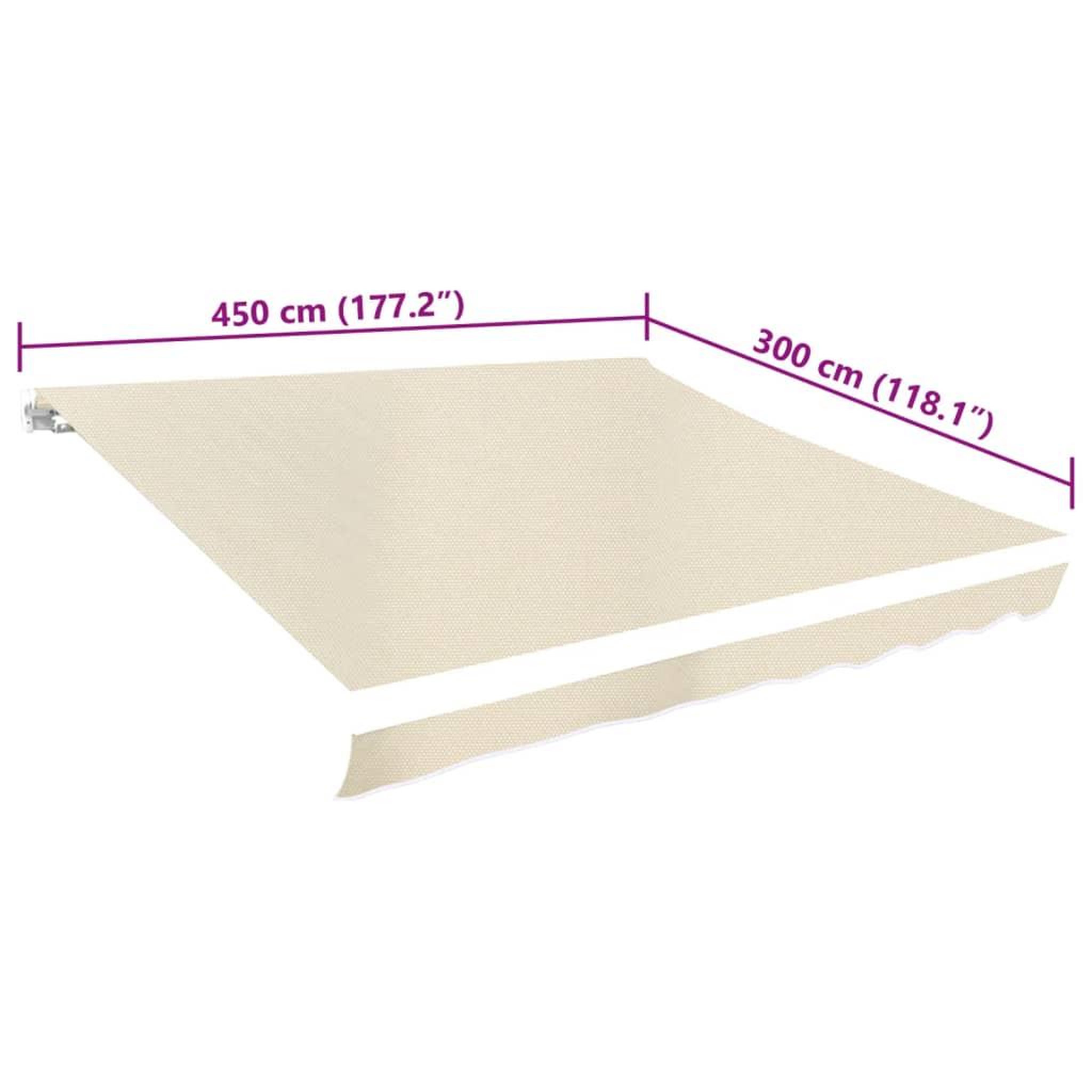Voir la diapositive 6 : VIDAXL Toile d'auvent Creme 450x300 cm