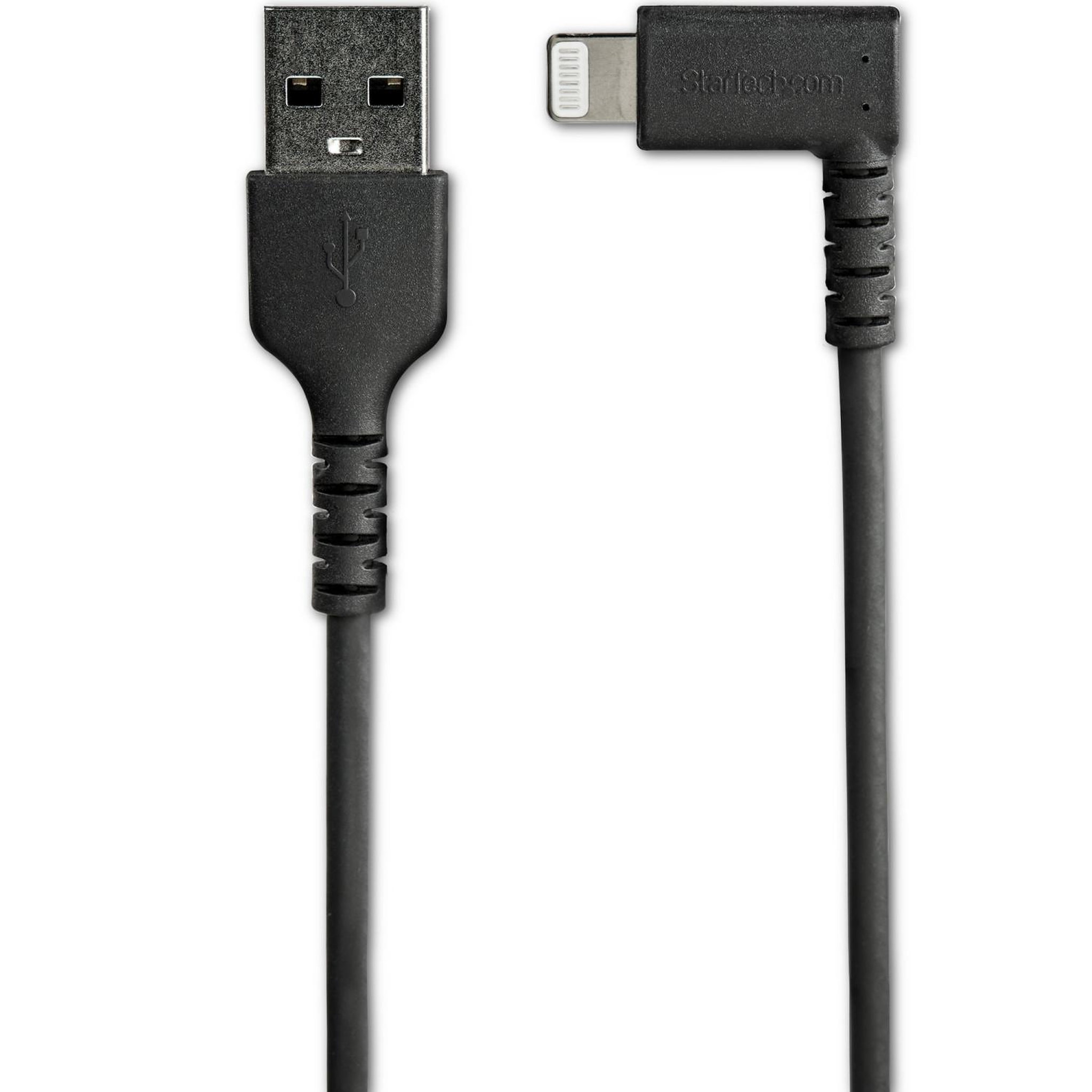 Voir la diapositive 3 : Startech Startech.com câble usb-a vers lightning noir robuste 2m coudé à 90° - câble de charge/synchronisation usb type a vers lightning en fibre aramide robuste et résistante - certifié apple mfi - iphone