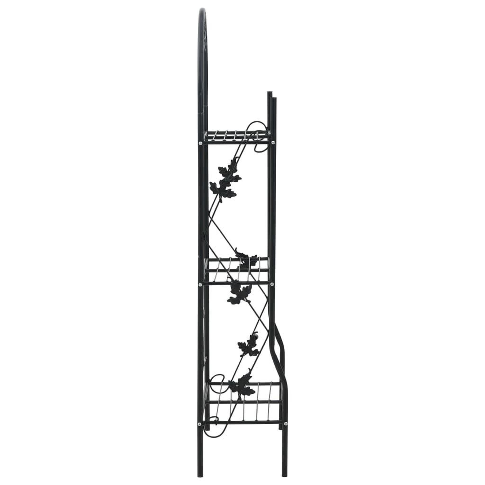 Voir la diapositive 3 : VIDAXL Support a plantes 3 niveaux noir 52x28x128 cm fer