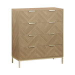SWEEEK Commode Budapest. quatre tiroirs. décor chevrons L 80 x l 40 x H 95cm