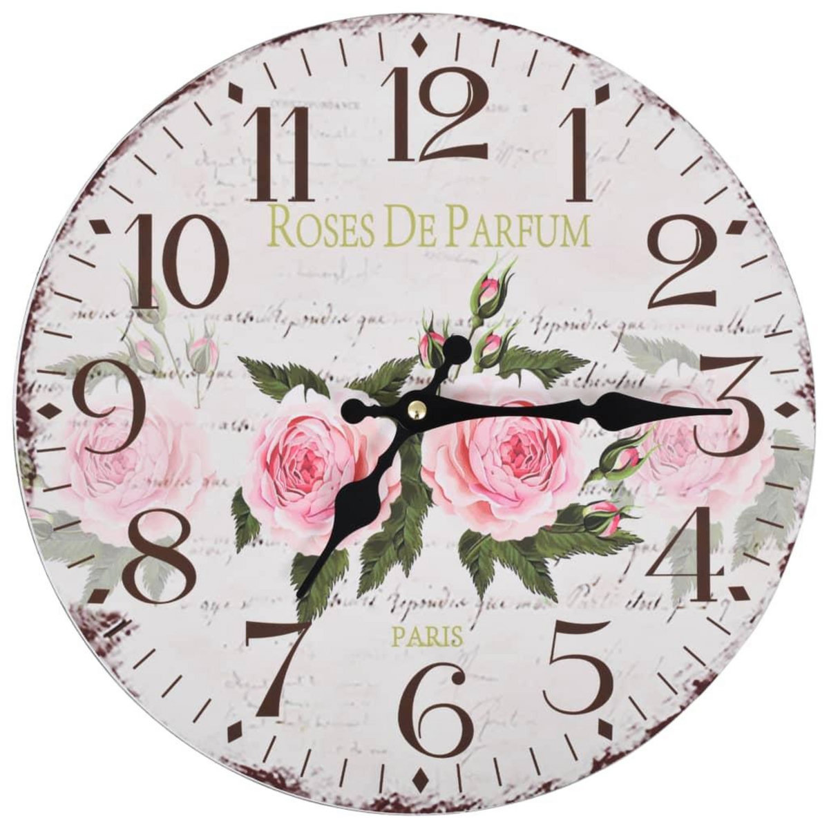 VIDAXL Horloge murale vintage Fleur 30 cm