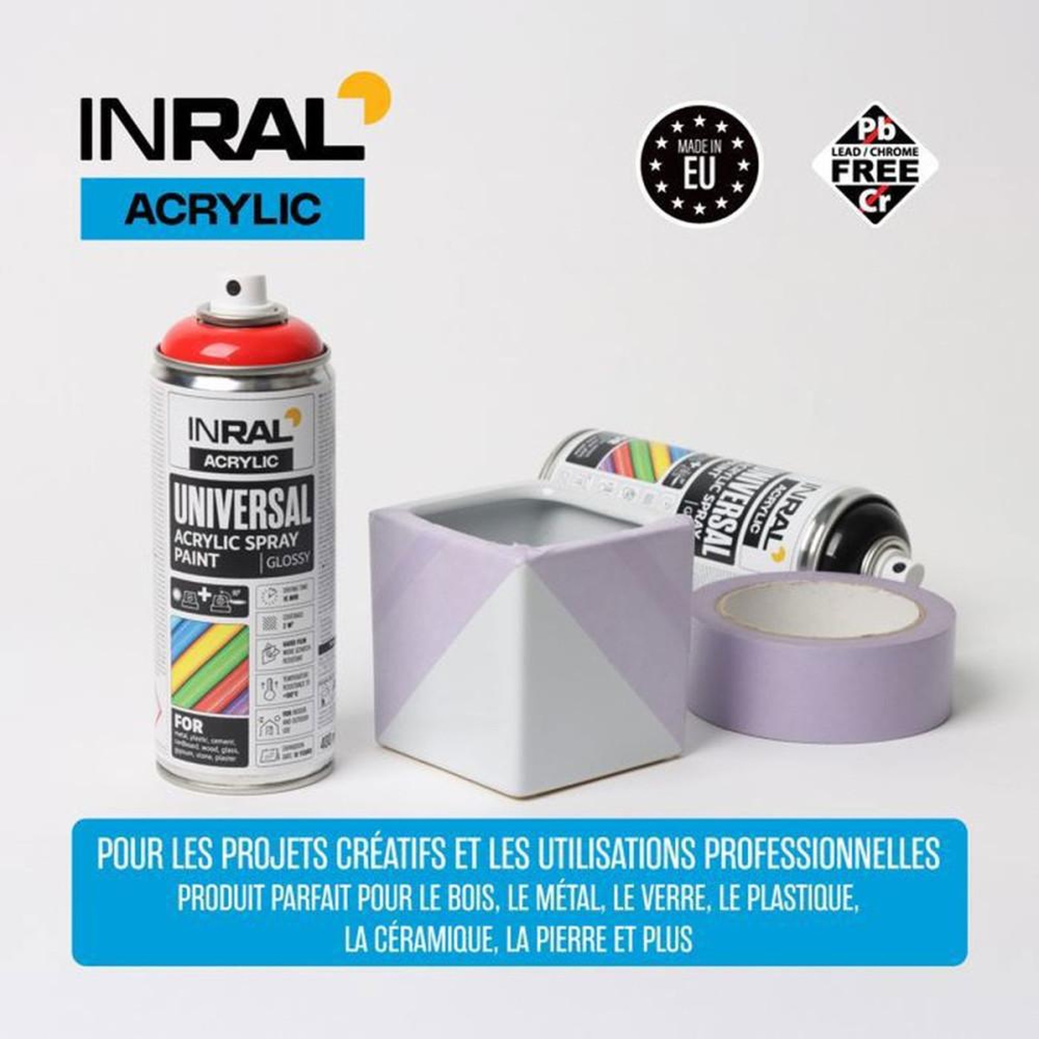 Voir la diapositive 4 : Peinture en aérosol acrylique universelle RAL 5010 bleu gentiane brillant, 400 ml
