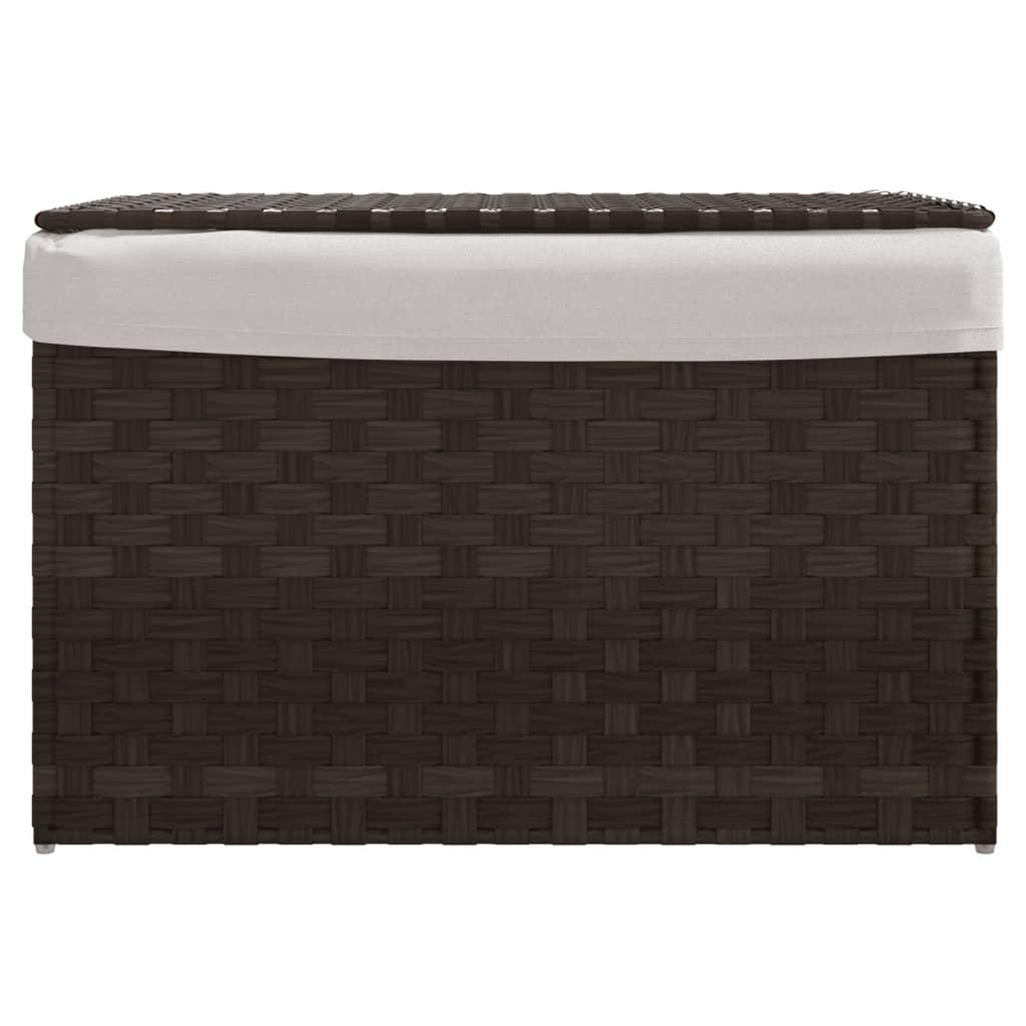 Voir la diapositive 3 : VIDAXL Panier a linge avec couvercle marron fonce resine tressee