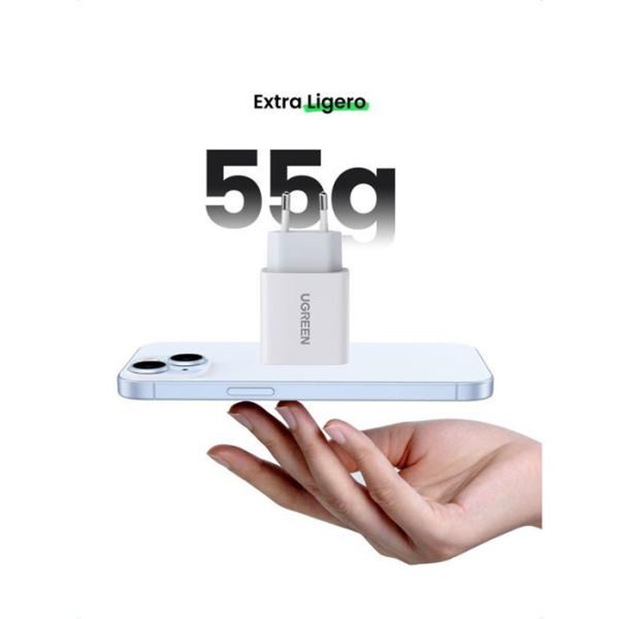 Voir la diapositive 6 : UGREEN Chargeur secteur - UGREEN - 1 Port USB-C - 20W - Blanc