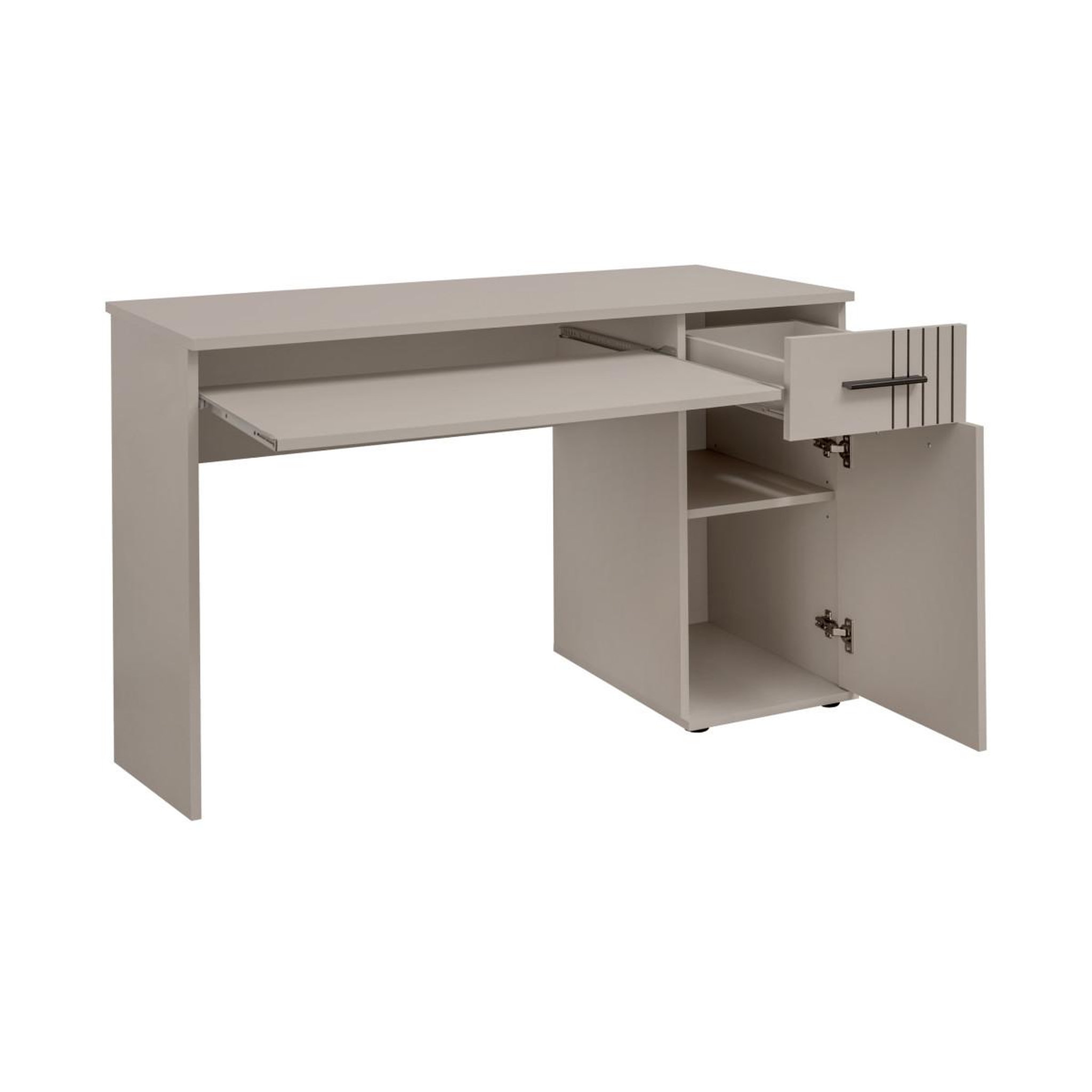 Voir la diapositive 2 : Paris Prix Bureau 2 tiroirs & 1 porte  sigma  104cm gris