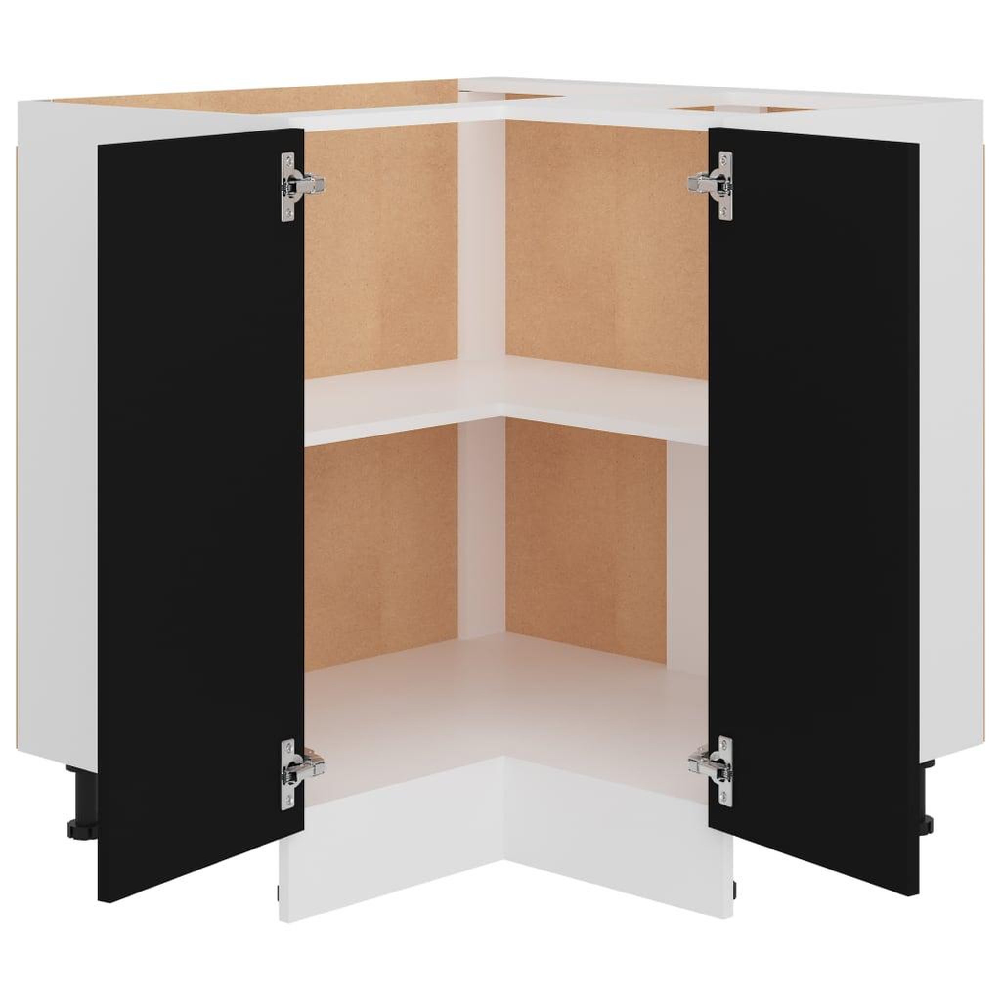 Voir la diapositive 5 : VIDAXL Armoire de plancher d'angle noir 75,5x75,5x81,5 cm bois