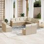 Voir la diapositive 1 : VIDAXL Salon de jardin 11 pcs avec coussins beige resine tressee