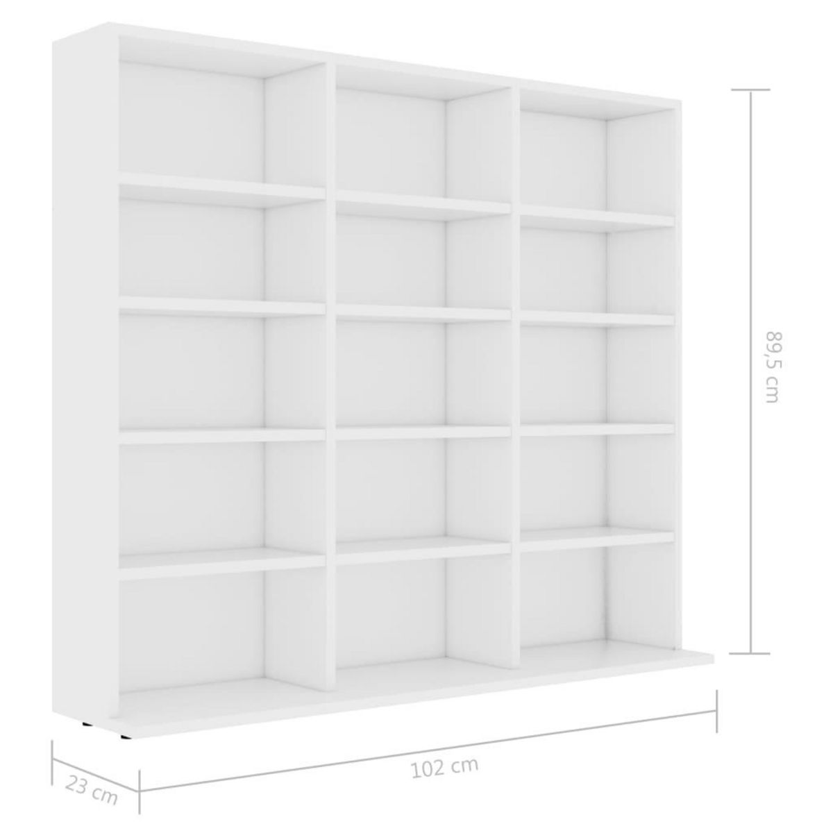 VIDAXL Armoire a CD Blanc 102x23x89,5 cm Bois d'ingenierie