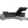 Voir la diapositive 4 : MARKET24 Canapé d'angle droit convertible + coffre 5 places - Tissu gris - L 271 x P 220 x H 77 cm - ARMSTRONG - Fabriqué en Ukraine