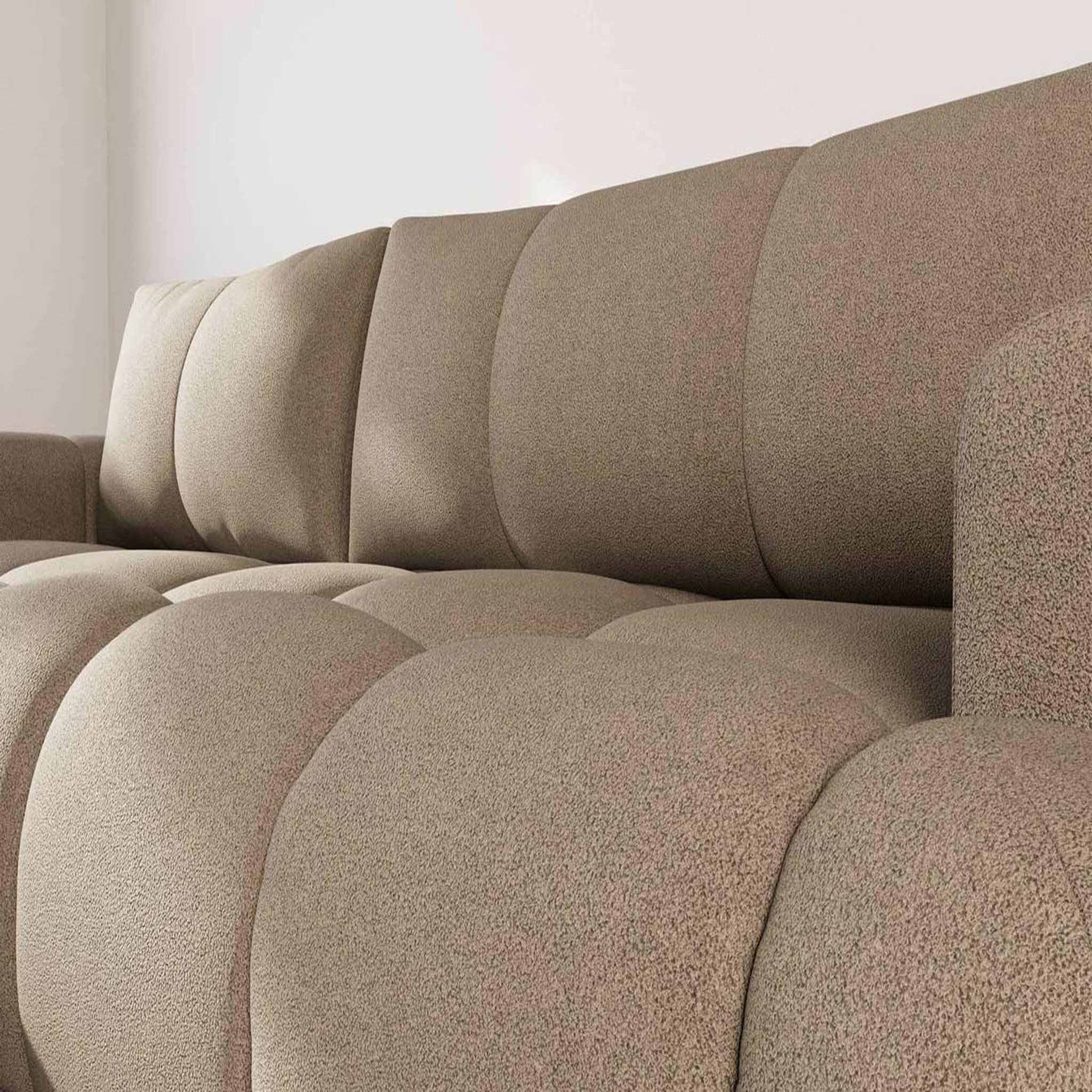 Voir la diapositive 5 : BEST MOBILIER Yulin - canapé d'angle gauche 4 places convertible avec coffre en tissu bouclette