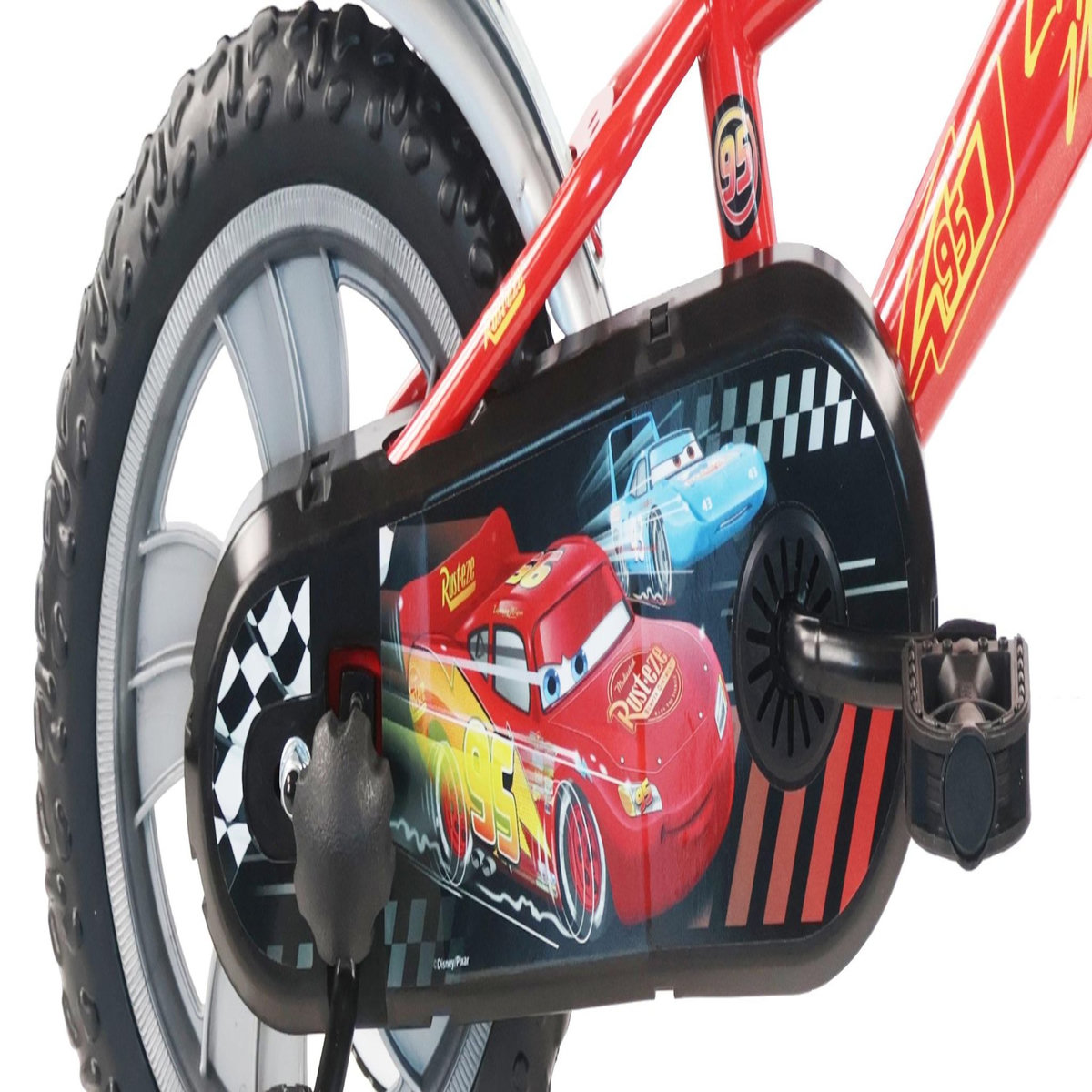 CARS Vélo CARS / DISNEY 12'' - Vélo pour enfant < 90 cm - équipé de 1 frein - 2 stabilisateurs amovibles - plaque avant décorative !