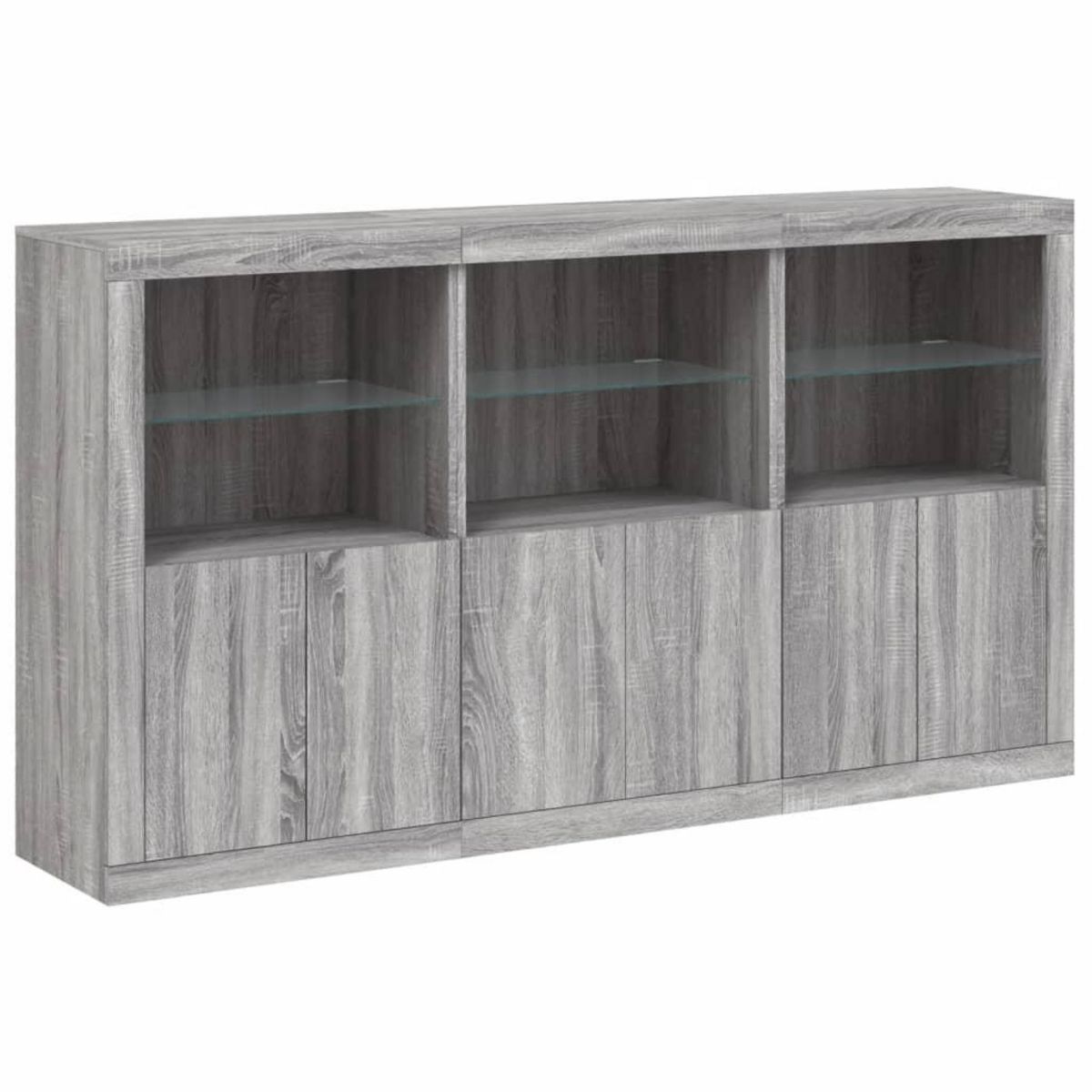 VIDAXL Buffet avec lumieres LED sonoma gris 181,5x37x100 cm