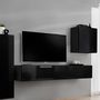 Voir la diapositive 3 : Paris Prix Meuble TV Mural Design  Switch II  270cm Noir