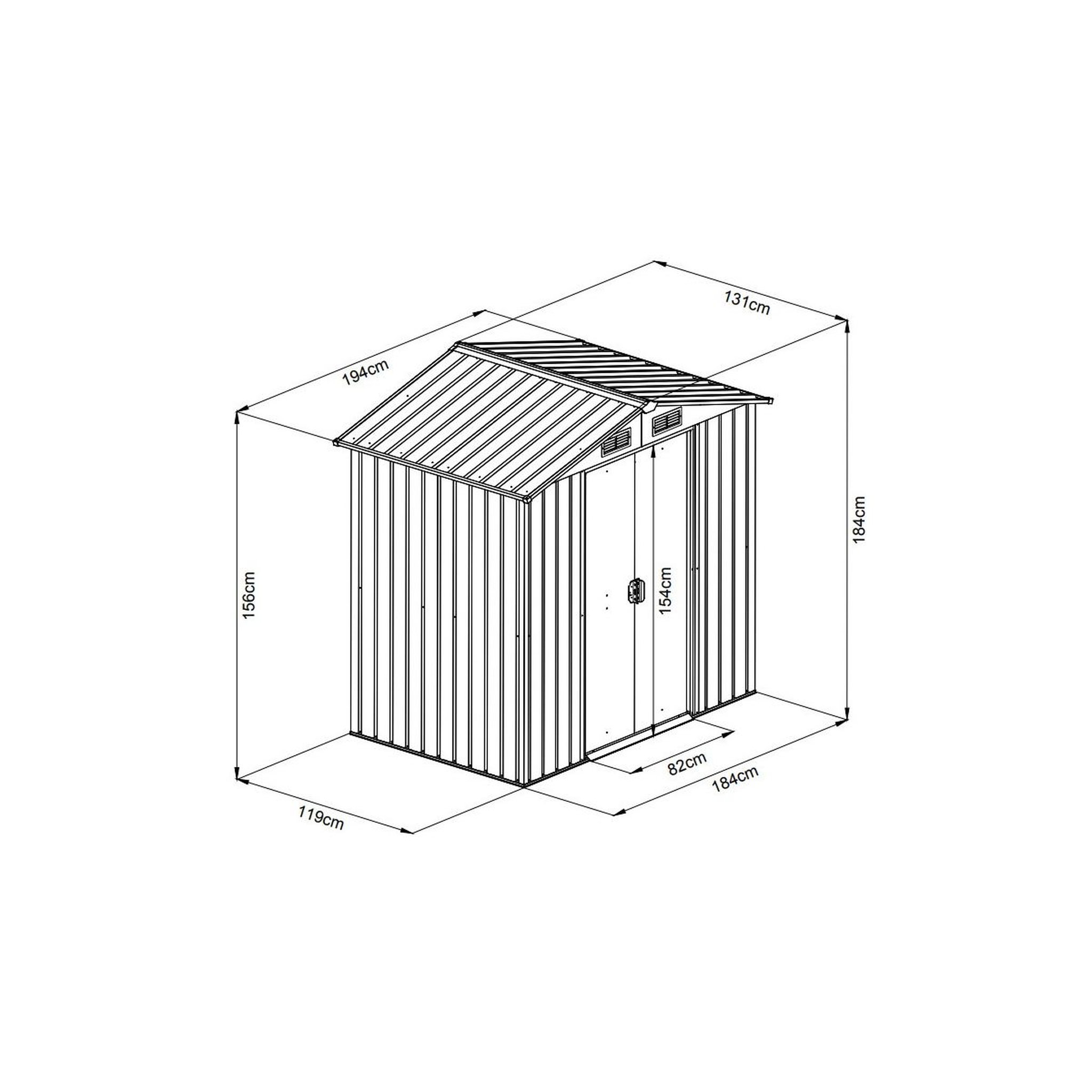 Voir la diapositive 5 : X Métal Abri de jardin métal - 2,54m² - WOODTOUCH