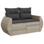 Voir la diapositive 3 : VIDAXL Salon de jardin 9 pcs avec coussins gris clair resine tressee