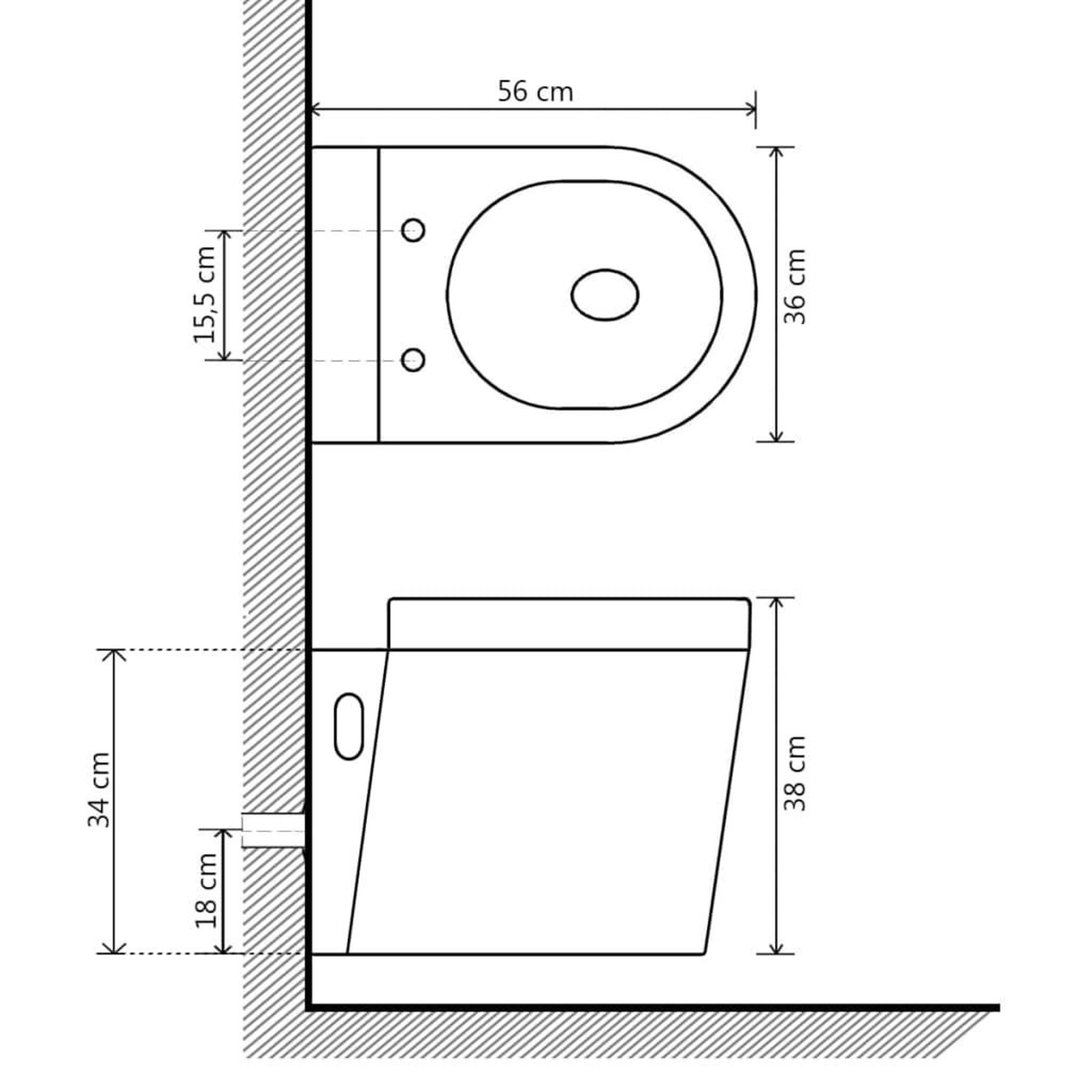 Voir la diapositive 6 : VIDAXL Toilette suspendue au mur avec reservoir cache ceramique noir