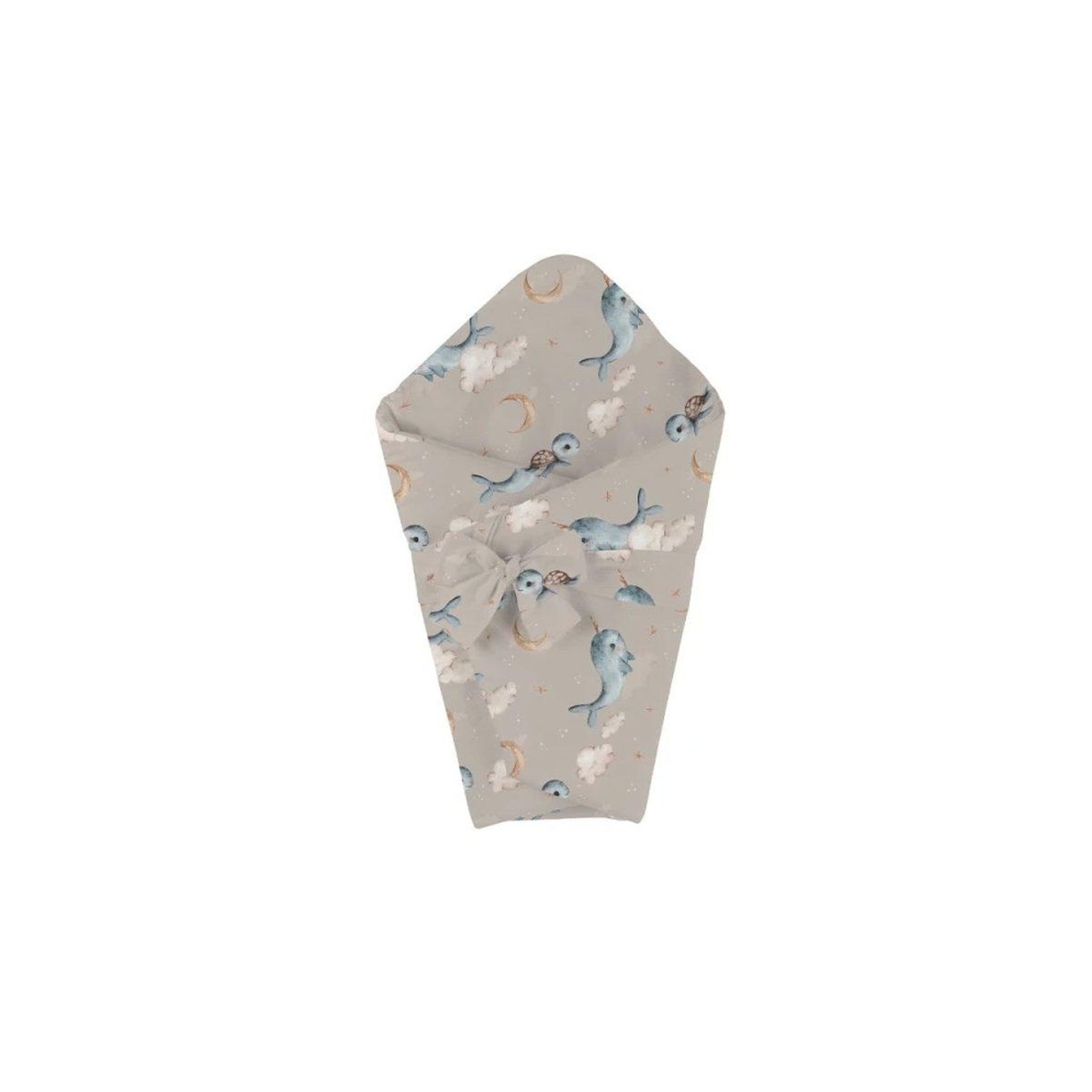 Voir la diapositive 2 : WALDIN Couette bébé 75 × 75 cm - motif baleine, beige foncé
