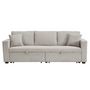 Voir la diapositive 6 : BEST MOBILIER Cyrus - canapé droit 3 places convertible en velours côtelé
