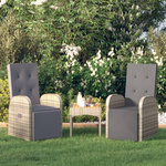VIDAXL Chaises de jardin inclinables coussins lot de 2 Resine tressee