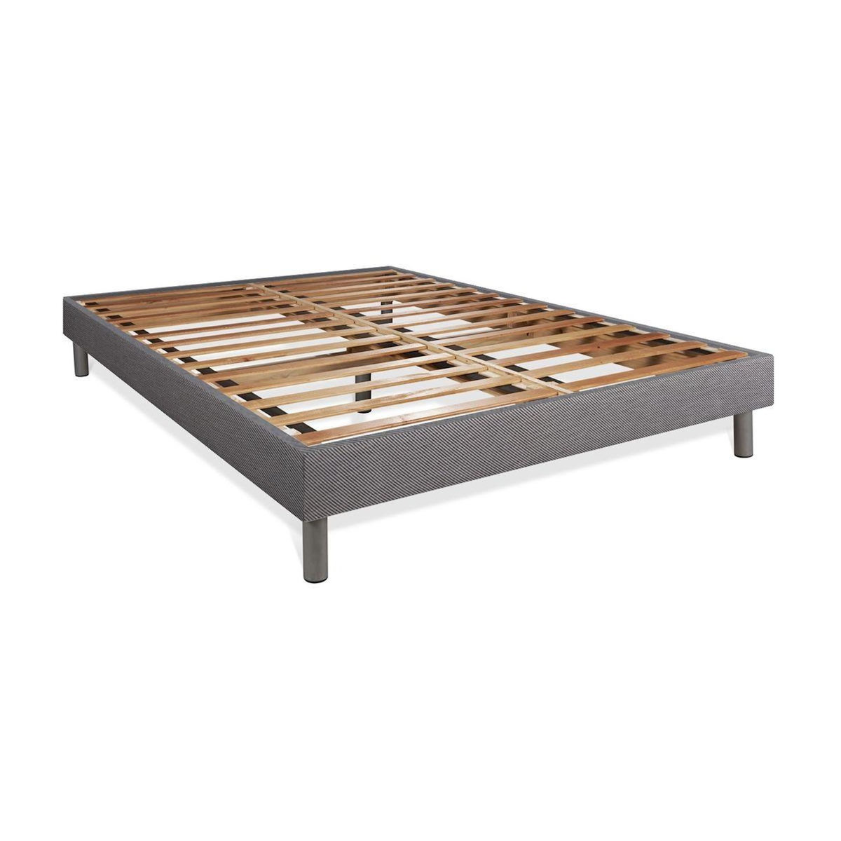BODYCARE Ensemble 160x200 matelas BodyMax micro ressorts ensachés et mémoire de forme + sommier kit gris