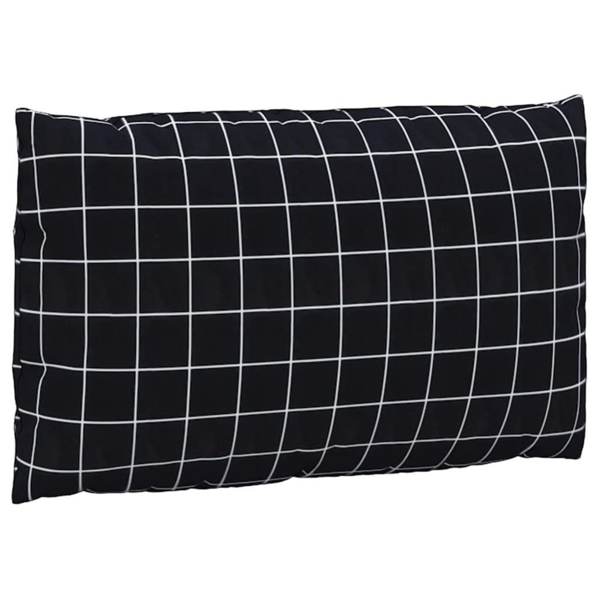 VIDAXL Coussins de palette lot de 3 motif a carreaux noir tissu Oxford