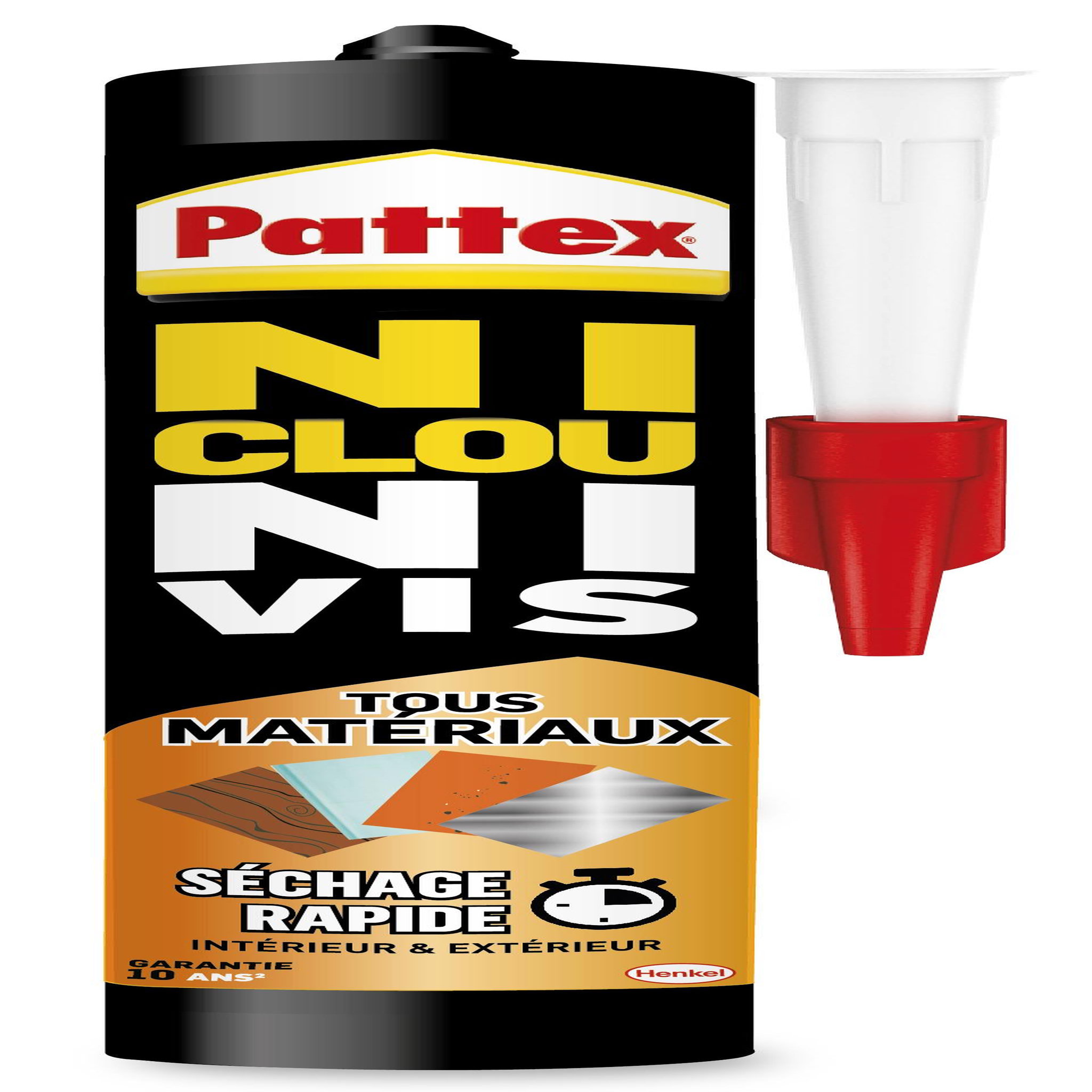 PATTEX Colle de fixation PATTEX Ni clou ni vis, 390 gr blanc