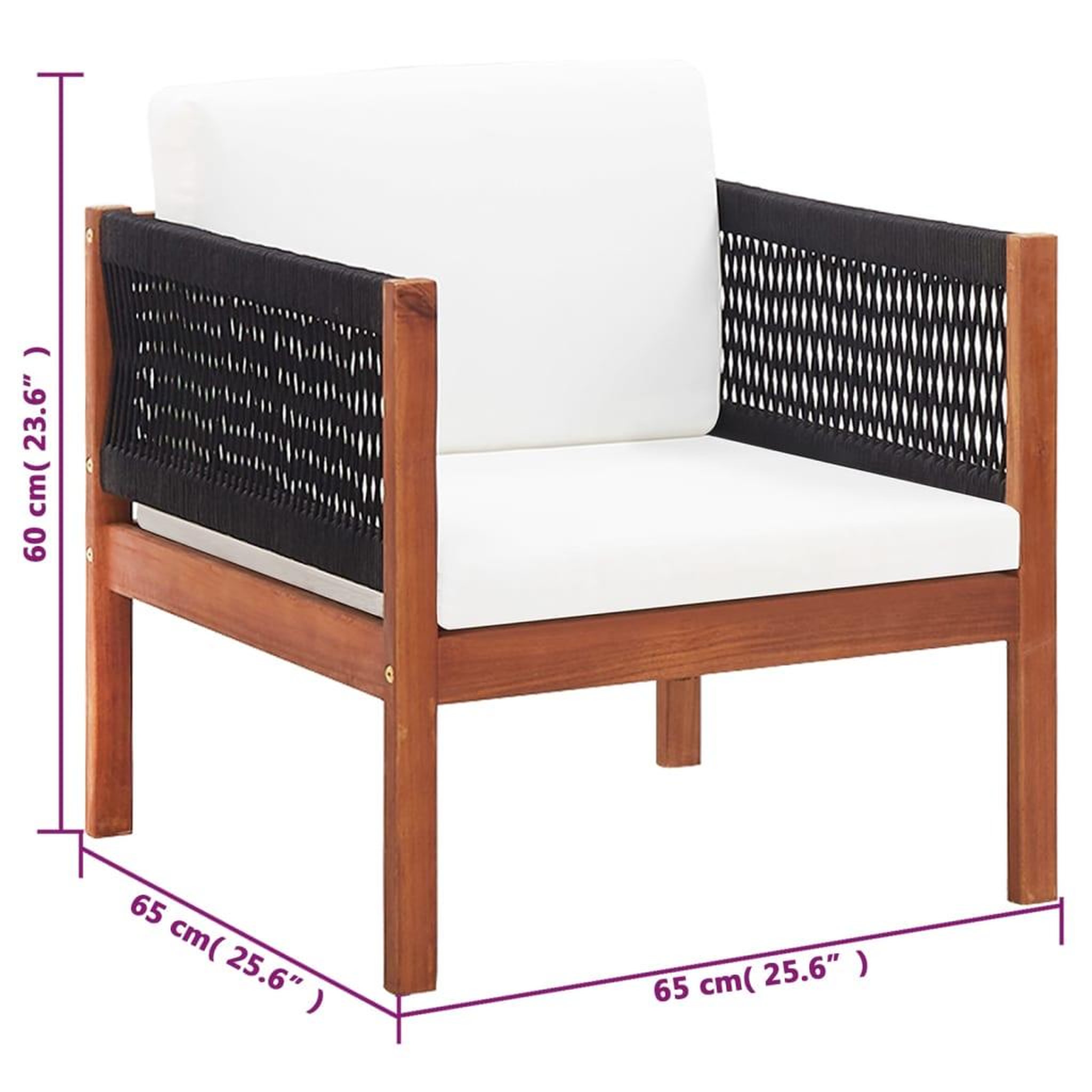 Voir la diapositive 6 : VIDAXL Salon de jardin 4 pcs bois d'acacia solide