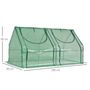 Voir la diapositive 3 : OUTSUNNY Mini serre de jardin serre à tomates double bâche 180L x 90l x 90H cm acier PE PVC 2 fenêtres avec zip enroulables vert
