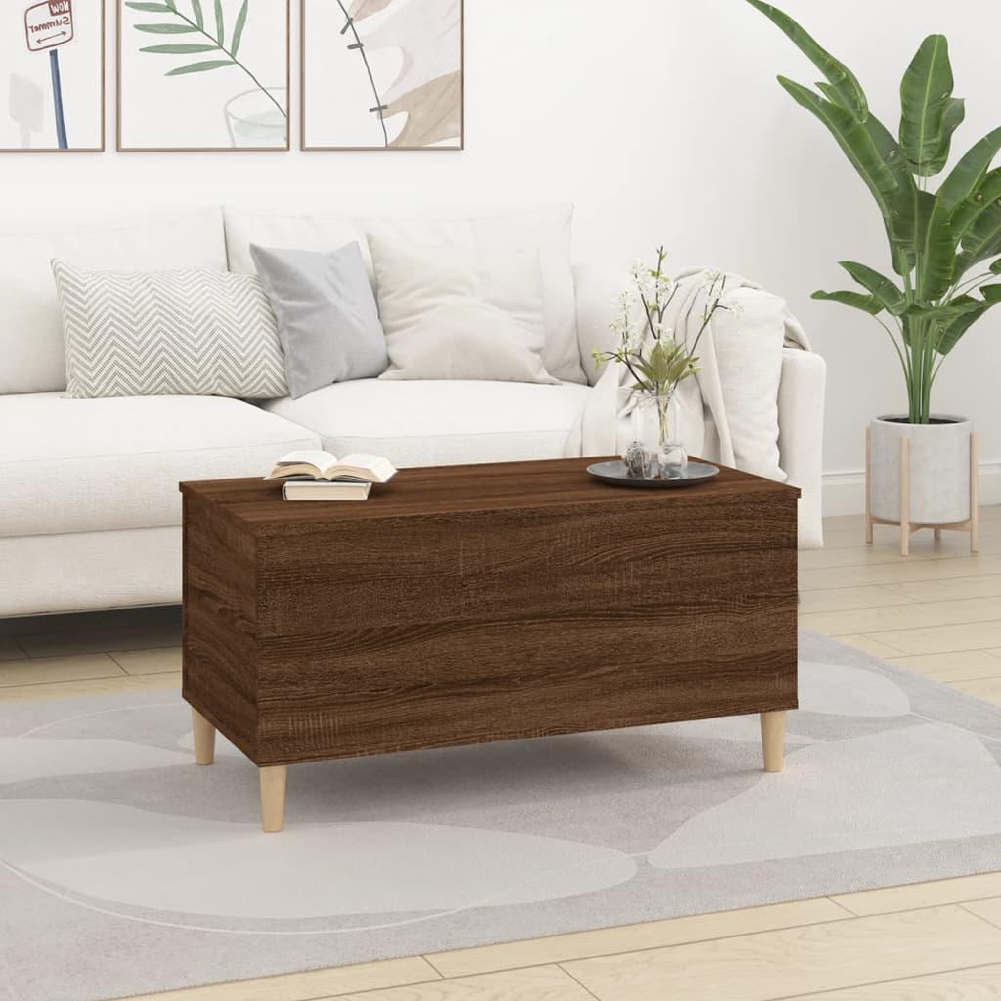 Voir la diapositive 3 : VIDAXL Table basse Chene marron 90x44,5x45 cm Bois d'ingenierie