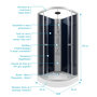 Voir la diapositive 4 : Aurlane Cabine de douche 1/4 de cercle - 85x85x225cm - NIGHTY