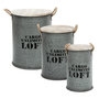 Voir la diapositive 1 : ATMOSPHERA Lot de 3 Coffres Bidon Design  Loft  51cm Gris