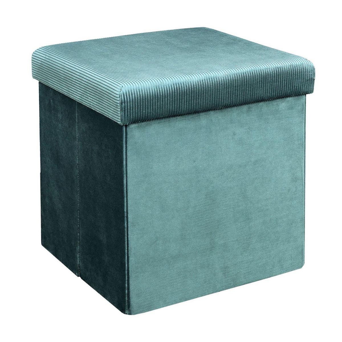 The Home Deco Factory Pouf coffre pliable en velours design Giulia