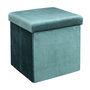 Voir la diapositive 1 : The Home Deco Factory Pouf coffre pliable en velours design Giulia