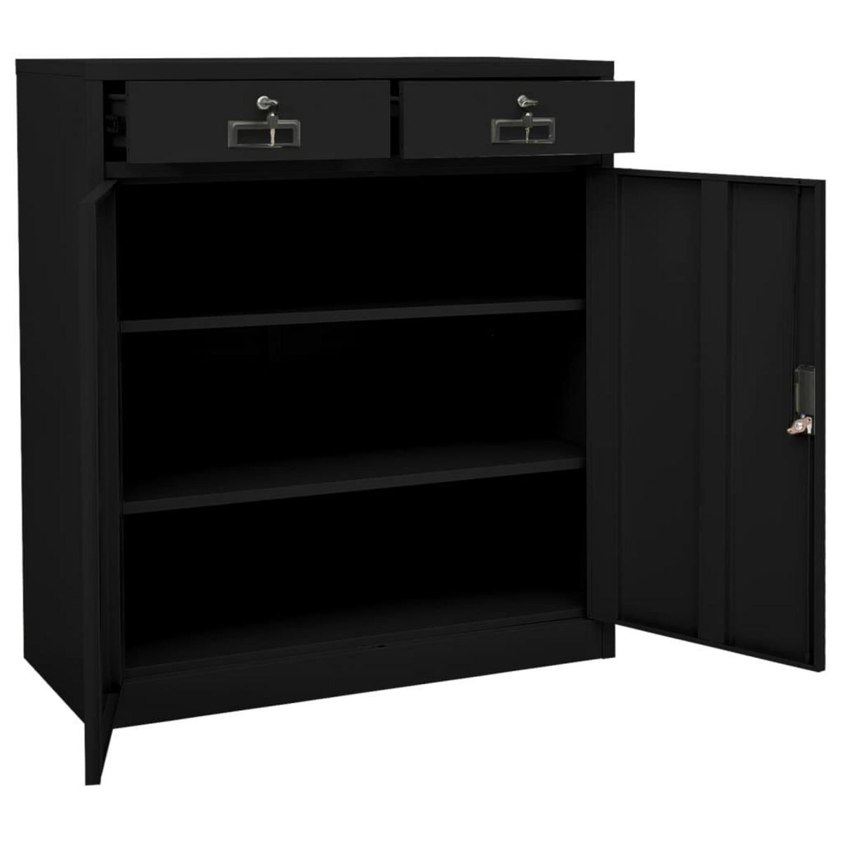 VIDAXL Armoire de bureau Noir 90x40x102 cm Acier