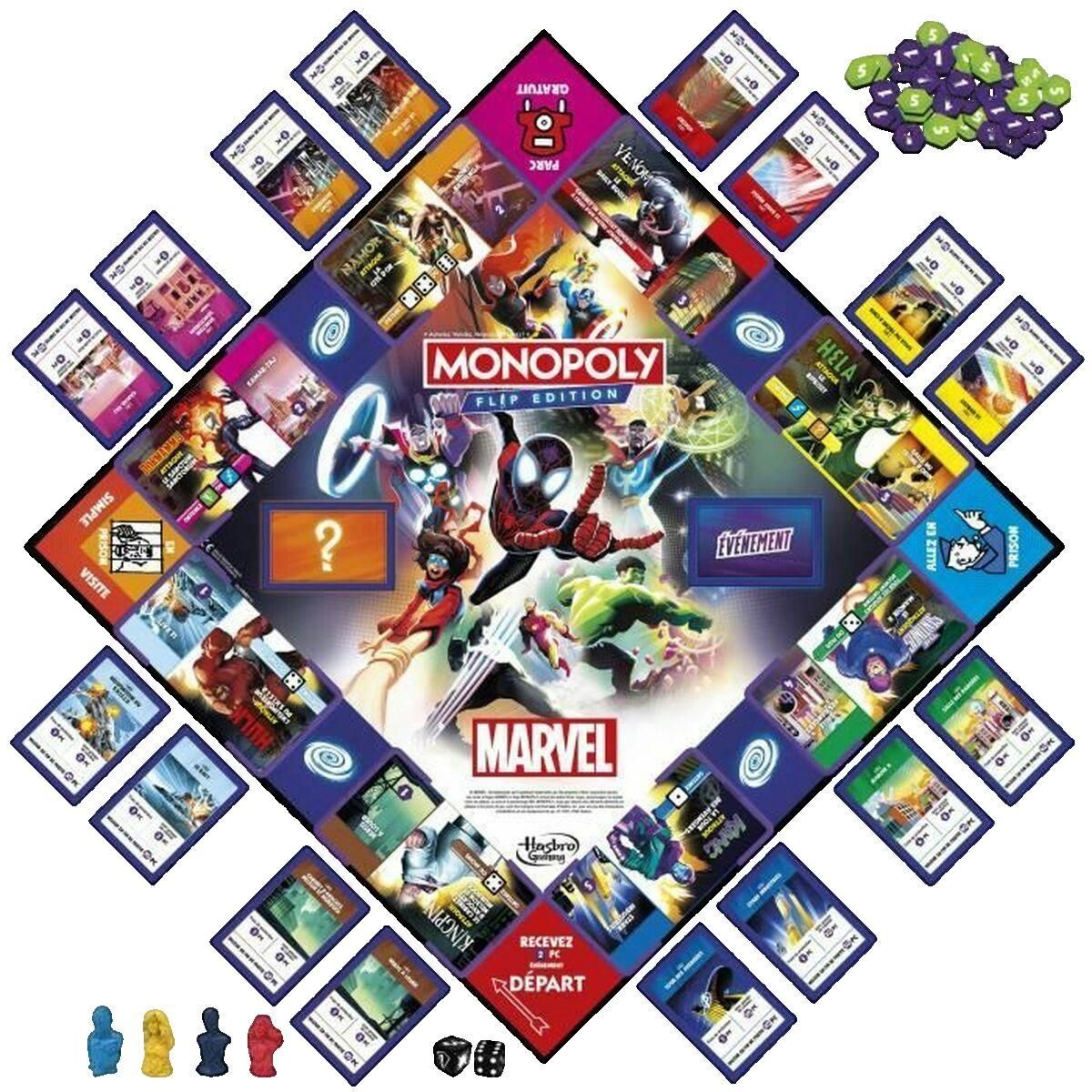 Marvel Jeu de société Hasbro Monopoly Flip Edition Marvel