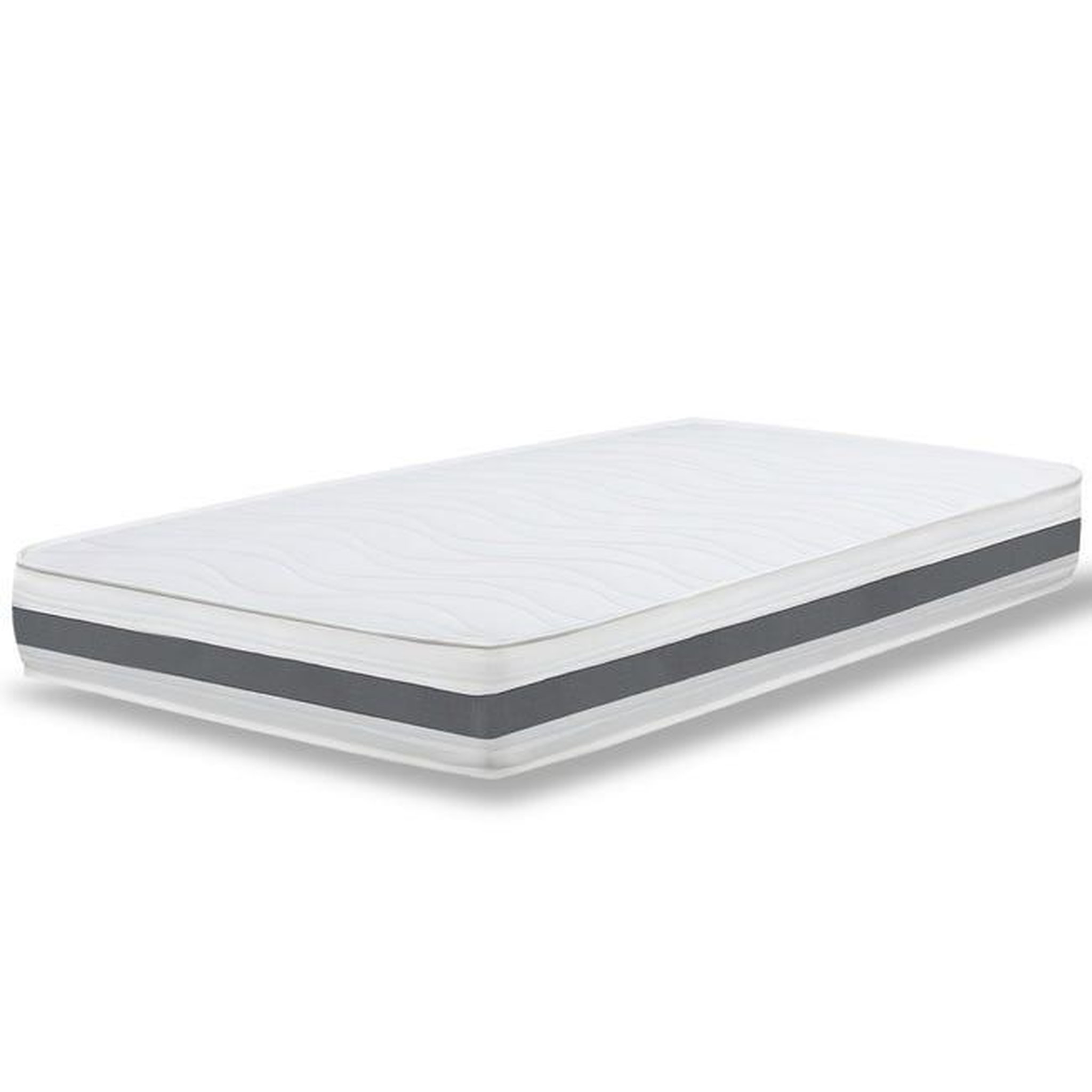 Voir la diapositive 2 : THE WHITE STONE Matelas 80 x 190 en Waterfoam Hypoallergénique | Hauteur 16 cm | Rembourrage en ouate et revêtement en tissu 3D respirant, anti-acarien et antifongique | Fabriqué en Italie