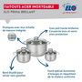 Voir la diapositive 3 : ELO Ensemble de 1 Poêle de cuisson 24 cm et 3 faitouts 12, 14 et 20 cm Elo Profi Brillant