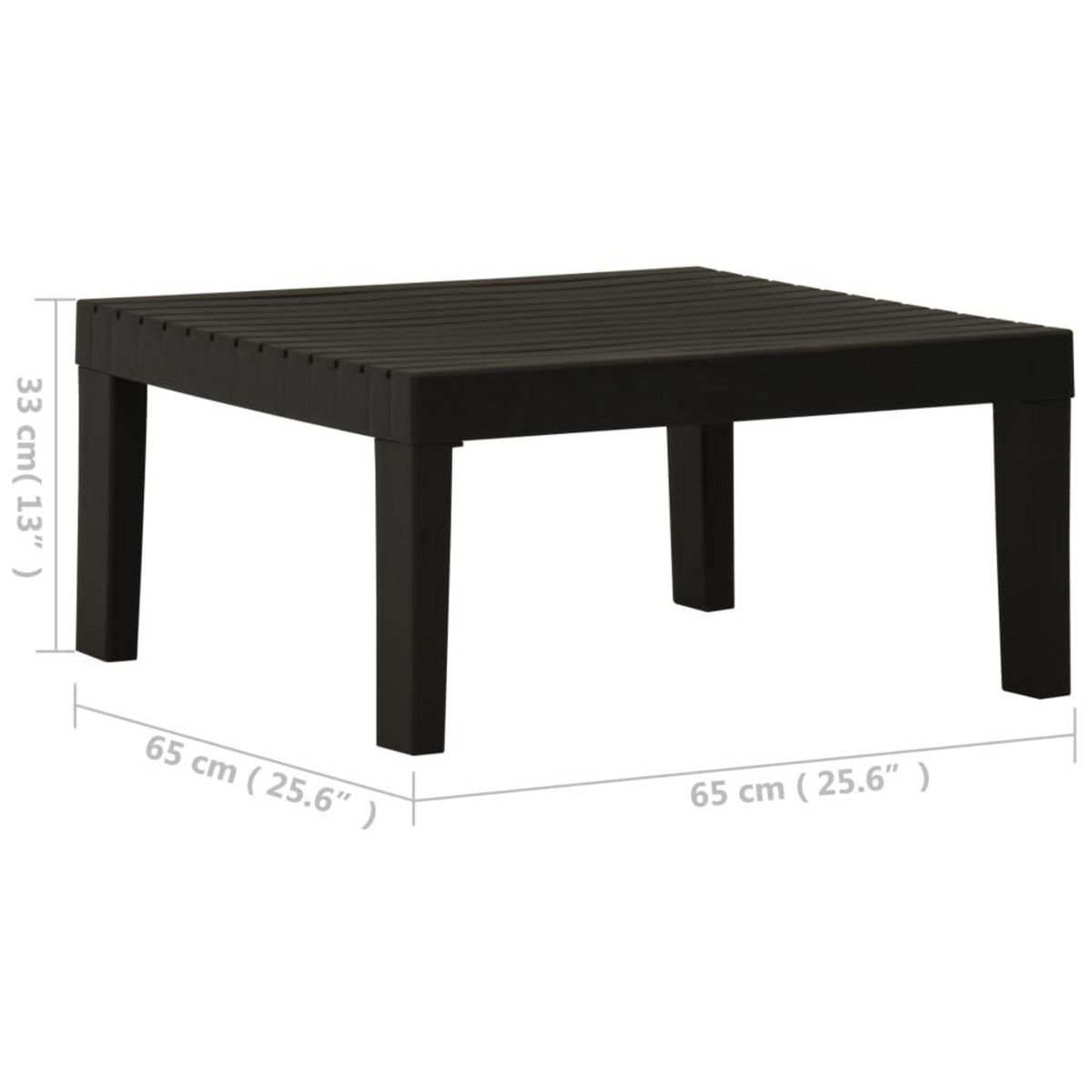 VIDAXL Table de salon de jardin Plastique Gris
