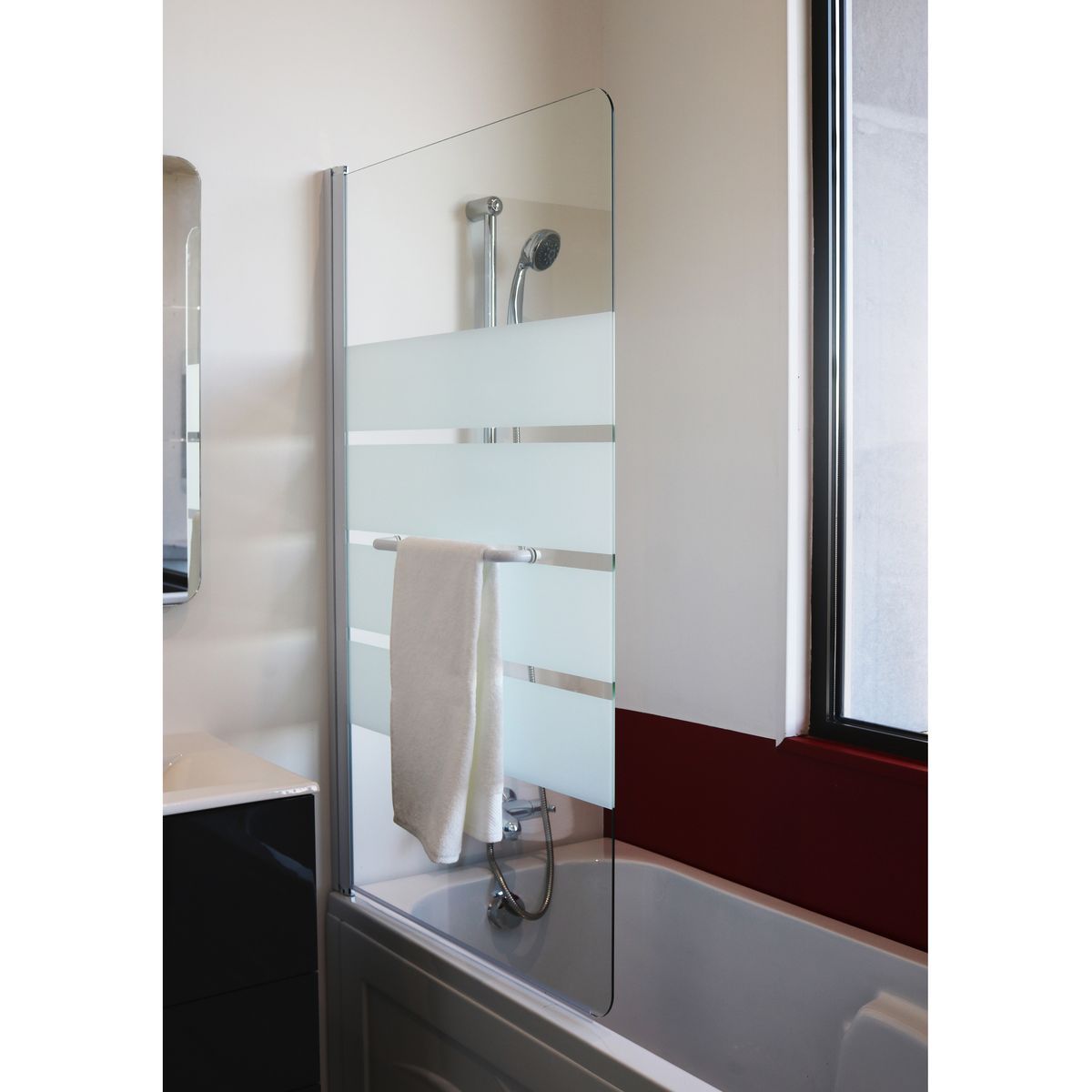 ONDEE Pare-baignoire en verre sérigraphié 80x140cm - SHIVA