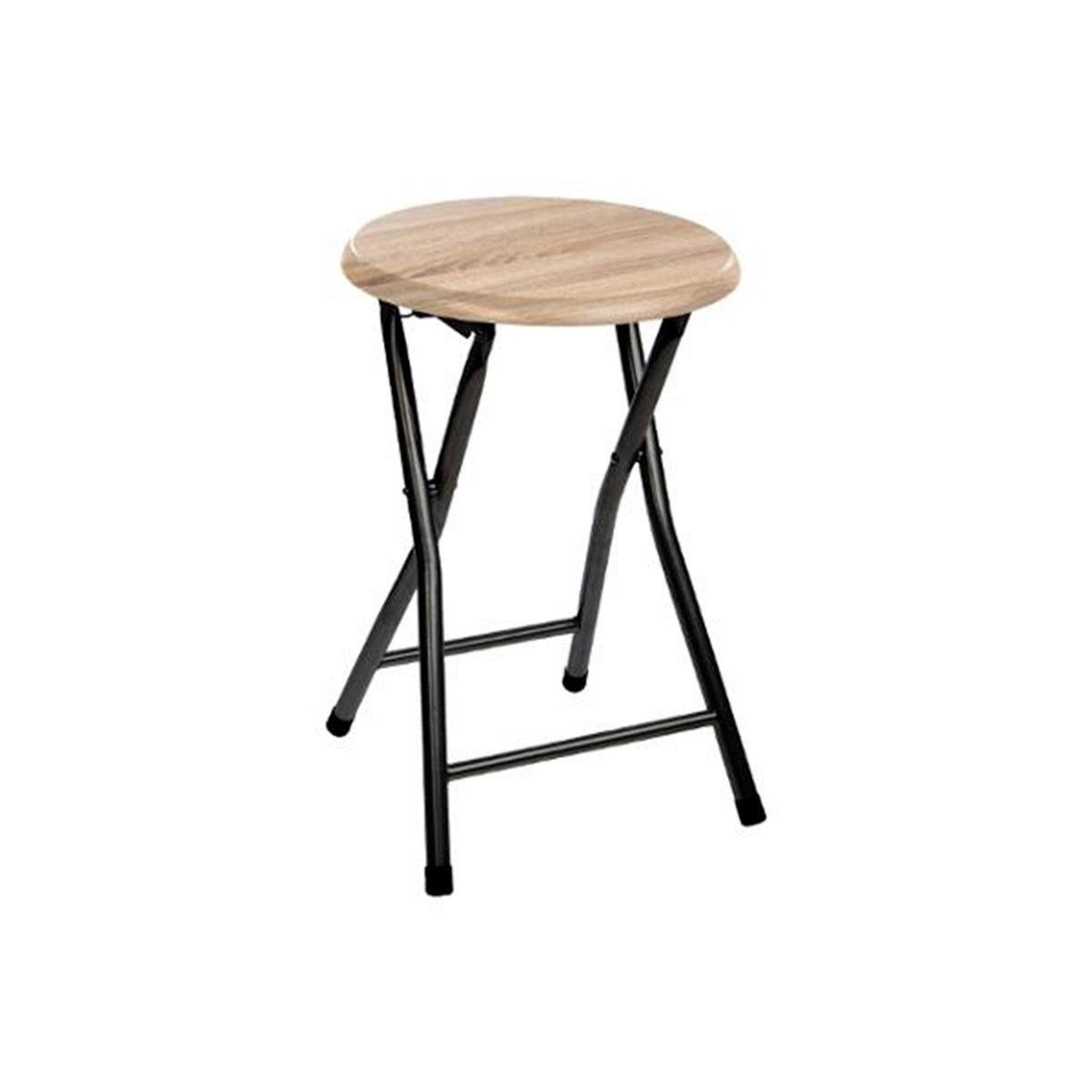 FIVE Tabouret pliant  utilitaire  46cm noir & naturel