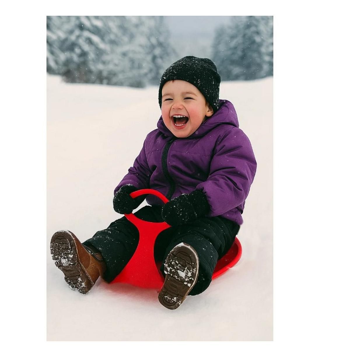 Jamara Luge pour enfant neige rouge