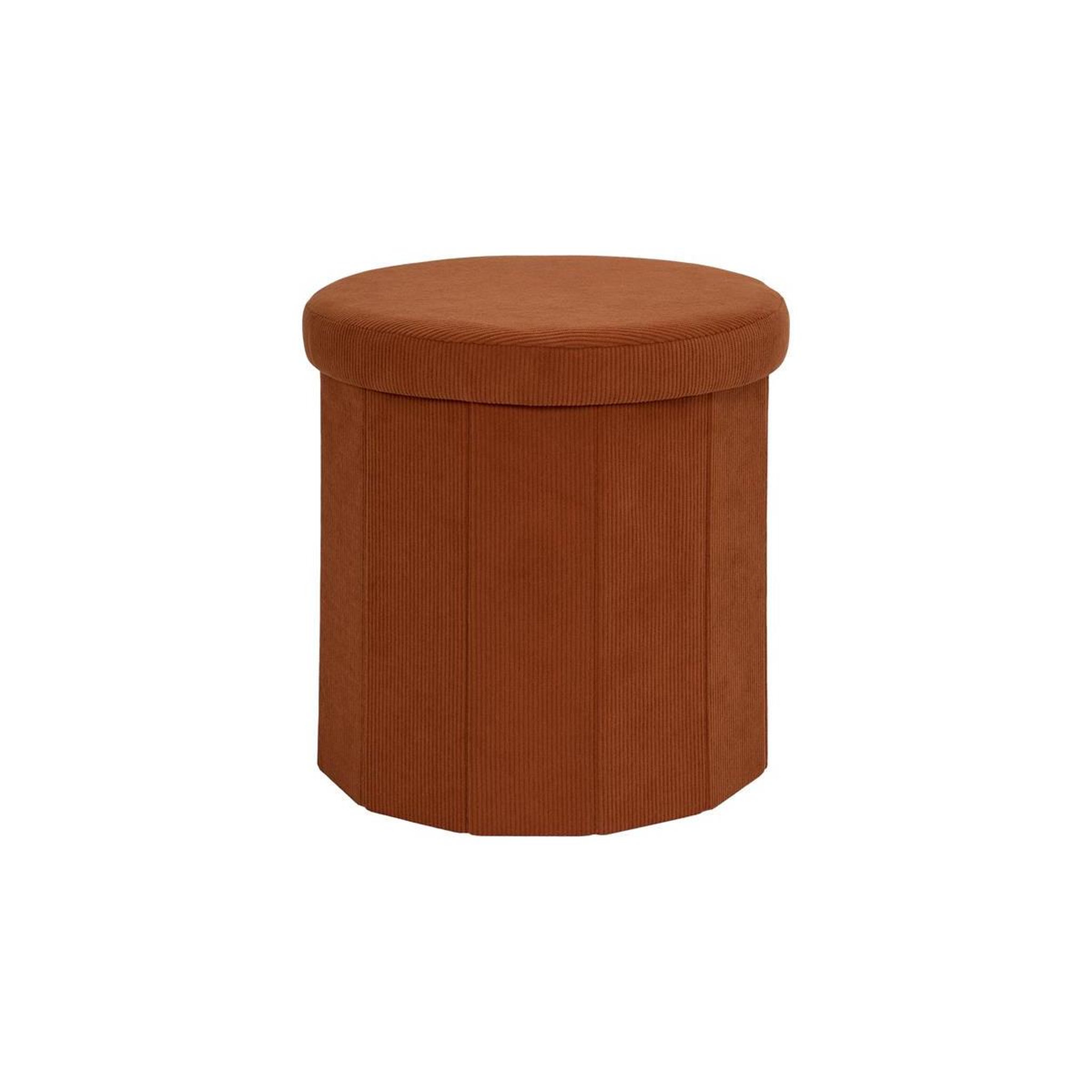The Home Deco Factory Pouf coffre pliable côtelé  jules  38cm terracotta