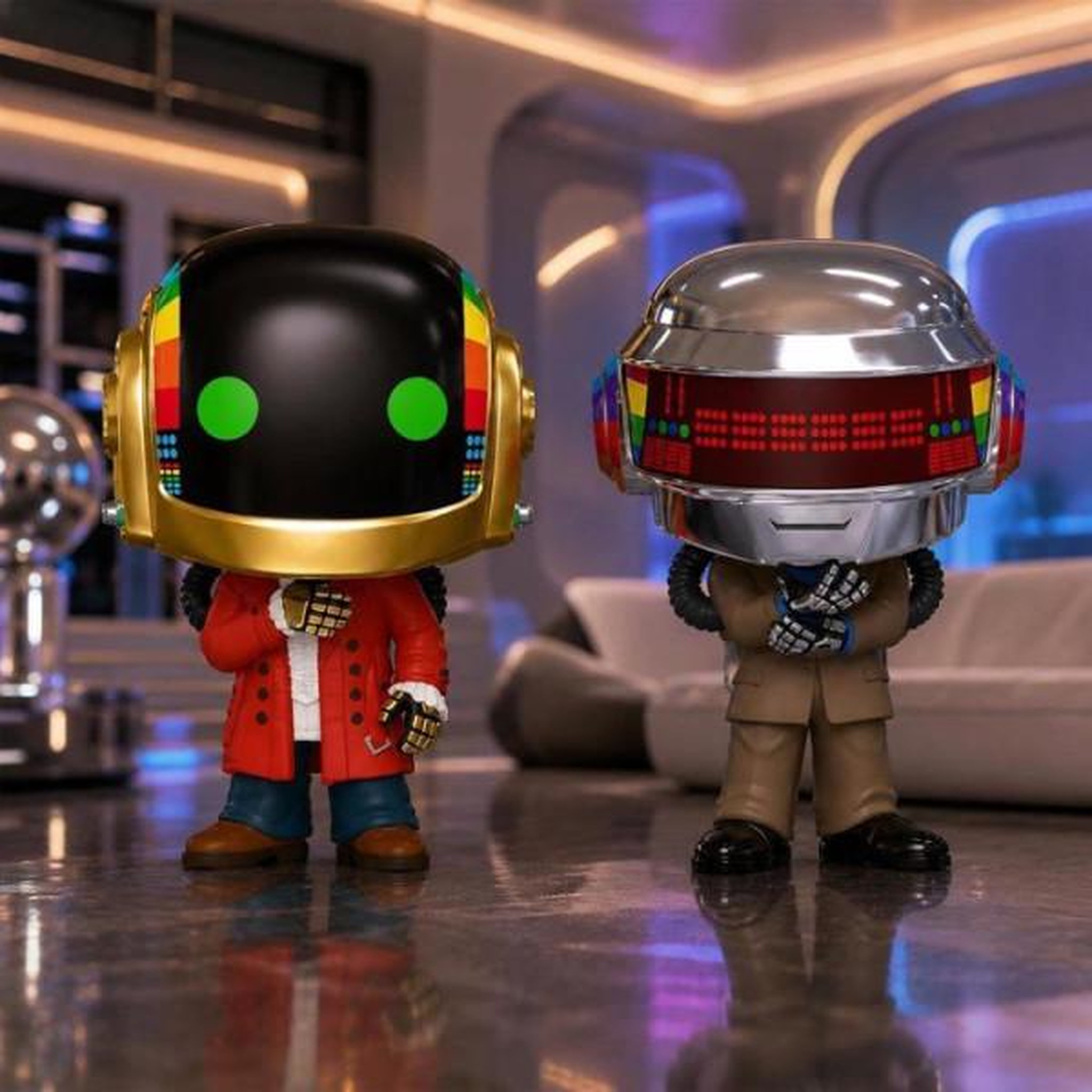 Voir la diapositive 2 : Funko Figurine Funko Pop! - Rocks - Pack 2 figurines a collectionner Daft Punk Discovery Era