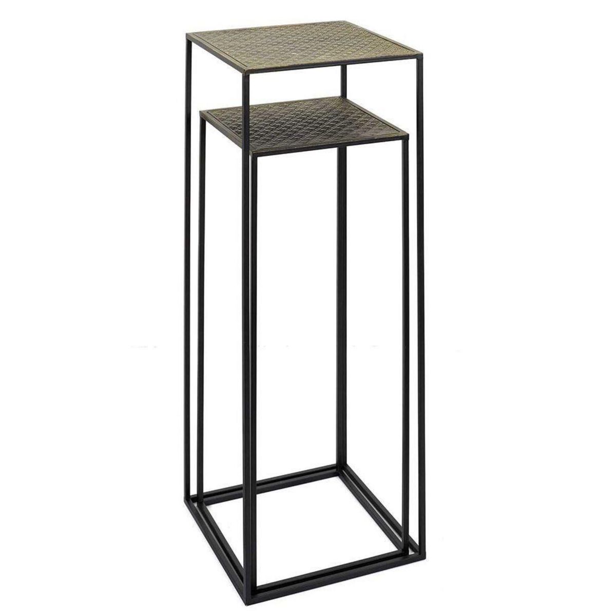 The Home Deco Factory Lot de 2 sellettes gigognes métal martelé Mirage