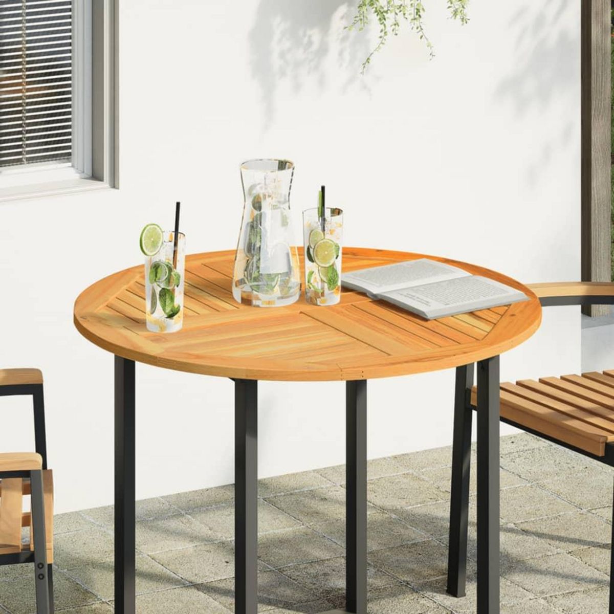 VIDAXL Dessus de table Ø90x2,2 cm rond bois massif d'acacia