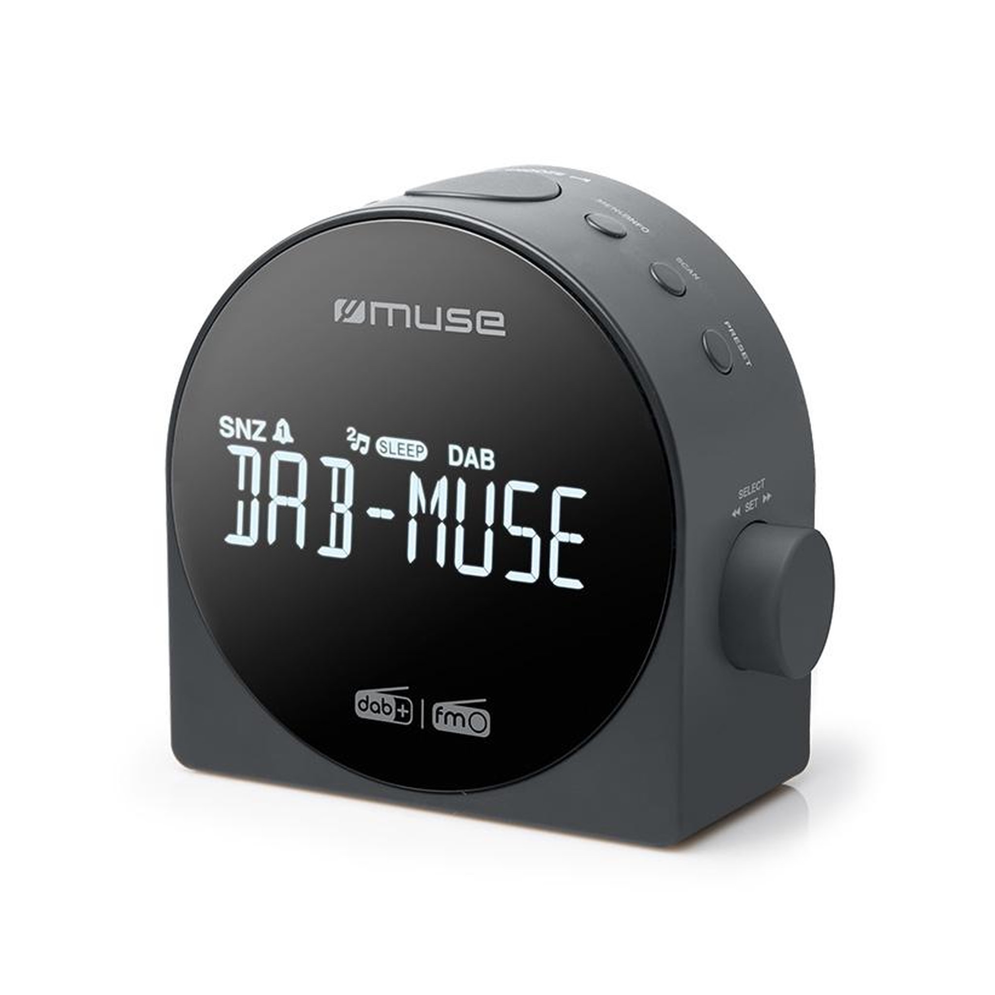 Muse Radio-réveil double alarme noir - M185CDB