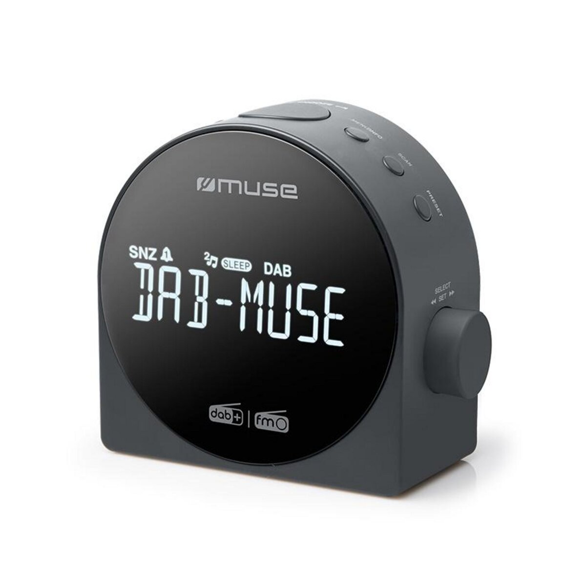Muse Radio-réveil double alarme noir - m185cdb