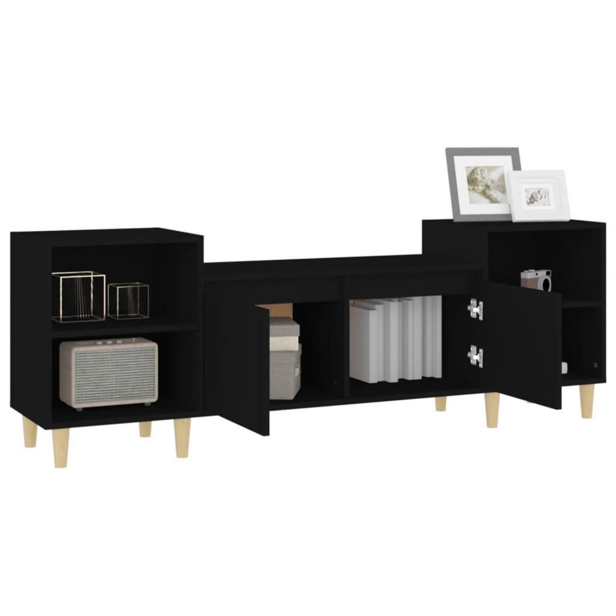 VIDAXL Meuble TV Noir 160x35x55 cm Bois d'ingenierie